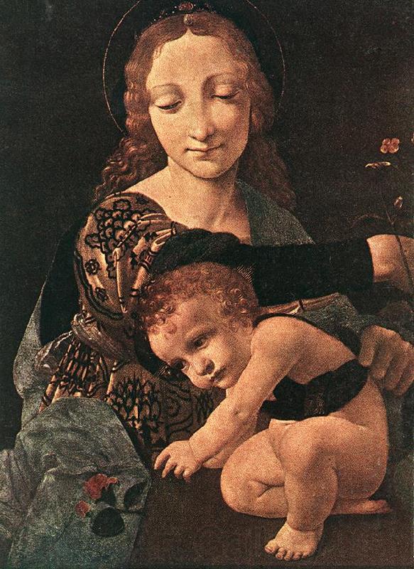 BOLTRAFFIO, Giovanni Antonio Virgin and Child with a Flower Vase (detail) Norge oil painting art